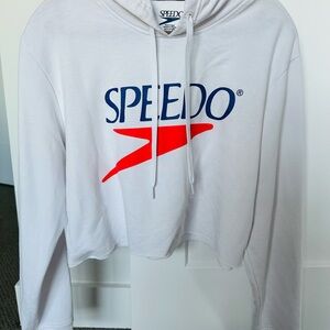 Speedo White Hoodie with Blue and Red Logo